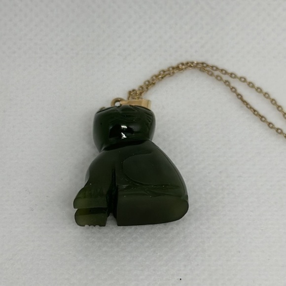 14k real solid gold jade lucky cat‎ - Picture 7 of 14